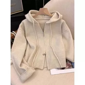 Ленивая молния, омолаживающий кардиган, худи Apricot M [Recommendation 90/52.50kg]]