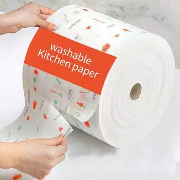 Ленивая салфетка, сухая и влажная двойного назначения, бытовая уборка, кухонная бумага, специальная бумага, одноразовая салфетка для мытья посуды, впитывающая и нежирная One Size белый