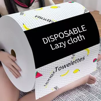 Ленивая салфетка, сухая и влажная двойного назначения, бытовая уборка, кухонная бумага, специальная бумага, одноразовая салфетка для мытья посуды, впитывающая и нежирная One Size белый