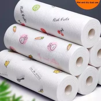 Ленивая ткань, кухонная влажная и сухая моющаяся нетканая ткань двойного назначения, кухонная маслопоглощающая бумага разноцветные