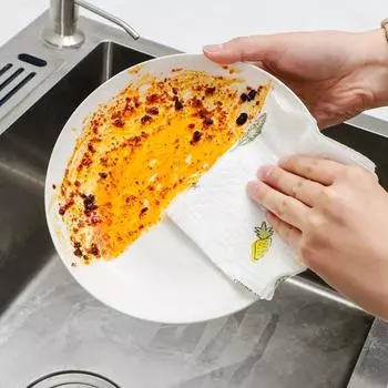 Ленивая тряпка для влажной и сухой уборки дома, кухонные принадлежности, утолщенная бумага, одноразовая ткань для мытья посуды, домашнее нетканое полотенце Fruit