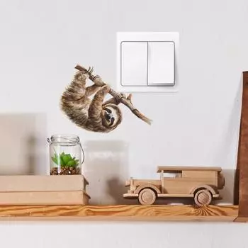 Ленивец Спальня Гостиная Крыльцо Переключатель Палка Главная Украшение Стены Наклейки 11*14CM/fun-kg101