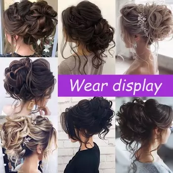 Ленивые искусственные волосы из высокотемпературного волокна, пушистые, небрежные, стильные, искусственные волосы, парик для плетения невесты 15cm
