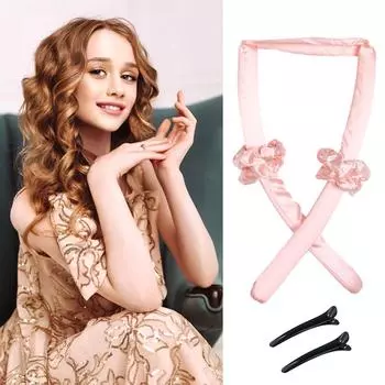 Ленивые натуральные волны, бигуди своими руками, без нагрева, нескользящие бигуди без нагрева, со шпилькой для коротких, длинных волос, кудрявые на ночь