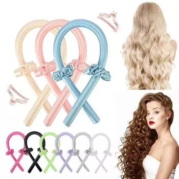 Ленивый без нагрева щипцы для завивки с зажимом, губка из пены Eva, мягкие волнистые щипцы для завивки, инструменты для укладки толстой кишки чёрный