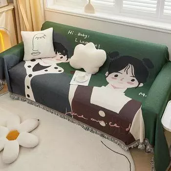 Ленивый чехол для дивана, высококачественный четырехсезонный диван, аренда, одеяло с резьбой для дома, чехол для дивана, одеяло с защитой от кошачьих когтей 180*180cm