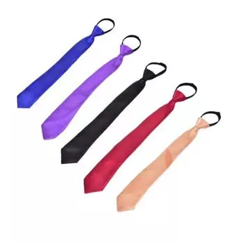 Ленивый галстук для мальчиков и студентов, однотонный, повседневный, свадебный, тонкий, на молнии, галстук-бабочка чёрный