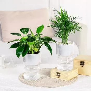 Ленивый гидропонный цветочный горшок, автоматический впитывающий воду цветочный горшок, самополивающийся цветочный горшок, пластиковый горшок для растений, домашний декор серый