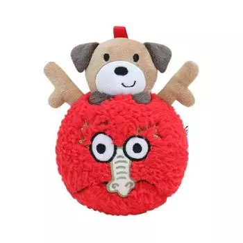 Ленивый Изи Питомец Собака Мягкая Звуковая Игрушка с Шелестящей Бумагой Снимающая Духоту Устойчивая к Укусам Милый Подарок на Год Дракона Товары для Питомцев Red