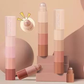 Ленивый карандаш для теней для век Водостойкий простой макияж Глянцевый карандаш для теней для век с жемчугом, набор из четырех секций #468600 DR89B