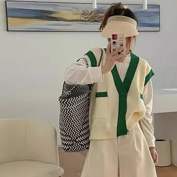 Ленивый кардиган, свитер, жилет женский 2023, осень и весна, свободное облегающее пальто, свитер, жилет и вязаный жилет без рукавов для женщин