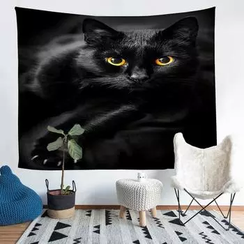 Ленивый кот с принтом украшения гостиной настенный гобелен коврик для йоги коврик домашний декор искусство 100x150cm
