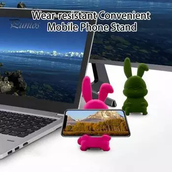 Ленивый кронштейн с рисунком кролика, сильная грузоподъемность, самоклеящаяся тележка, кольцо на палец, держатель для мобильного телефона, аксессуары для мобильных телефонов розы красного