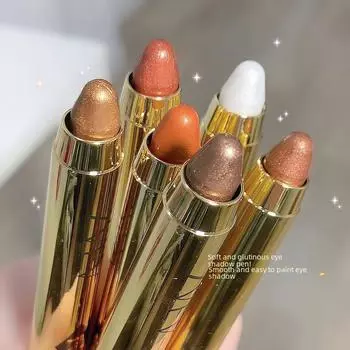 Ленивый макияж глаз Глянцевый карандаш для теней для век Лежащий шелкопряд Двусторонний карандаш для теней для век Не тускнеет Глянцевый макияж для студентов 01#