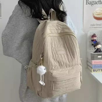 Ленивый школьный рюкзак простой маленький свежий студенческий рюкзак для девочек средней школы с высокой ценностью рюкзак большой емкости Single pack