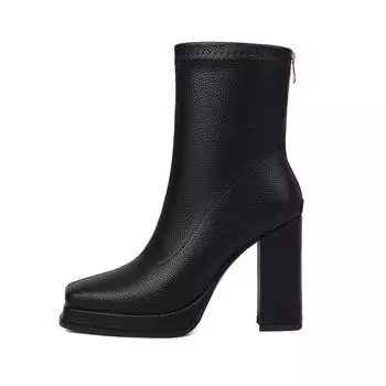 Lenkisen PU Autumn Winter Shoes Extreme High Heels Platform Boots Keep Warm Sexy Party Ankle Boots