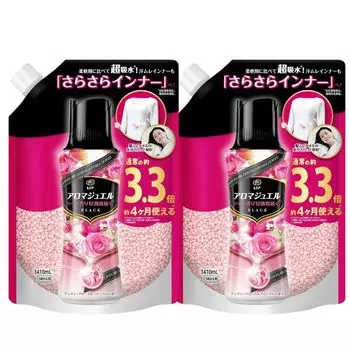 Lenor Happiness Aroma Jewel смягчитель для белья с ароматом бусин Antique Rose Floral Refill 1410 мл x 2 пакета Набор бусин для стиральной машины барабанного типа OK [большая емкость] & розовый