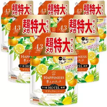 Lenor Happiness Yume Fuwa Touch Softener Natural Series Citrus Verbena Refill x 6 пакетов [Коробки продаж] [Большая емкость] и 1620 мл