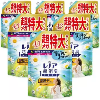 Lenor Super Deodorizing 1WEEK Conditioner Room Dry Ohisama Scent Refill x 6 пакетиков 1900 мл [Большая емкость] [Предмет в коробке]