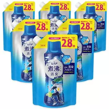 Lenor Super Deodorizing Boiling Level Deodorizing Antibacterial Beads Sports Cool Refresh Citrus Refill x 6 Bags [Case sold] & 1,180mL