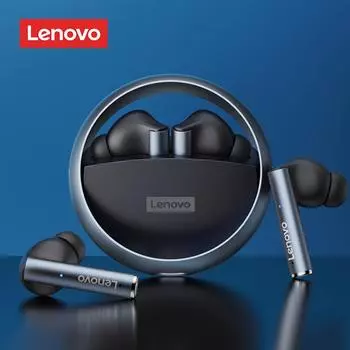 Lenovo LP60 Bluetooth-наушники TWS Беспроводные игровые наушники Вращающееся металлическое кольцо с полостью Гарнитура Hi-Fi стереозвук с низкой задержкой