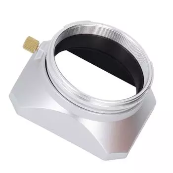 Lens Hood Square Retro Digital Camera Lens Hood Shade for Fujifilm X100 Series for 49mm Filters серебряный