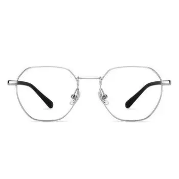 LENSKART BLU | Компьютерные очки Zero Power Cut | Антибликовые, легкие | Защита от ультрафиолета | Полная оправа, шестиугольная | Унисекс | Маленькие | LB E16383