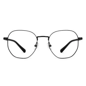 LENSKART BLU | Компьютерные очки Zero Power Cut и блокировка вредных лучей | Защита от ультрафиолета | Полная оправа шестиугольная | Унисекс | Маленькие | LB E16384