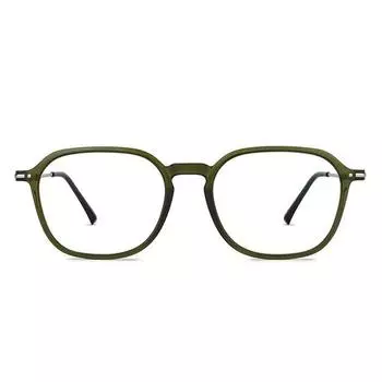 LENSKART BLU | Компьютерные очки Zero Power Blue Cut | Антибликовые, легкие | Защита от ультрафиолета | Полная оправа шестиугольная | Унисекс | Большие | LB E14786