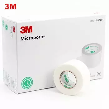 Лента 3M Micropore Tape 1530 Лента для наращивания ресниц Медицинская воздухопроницаемая лента для ресниц Микропористая воздухопроницаемая бумажная лента 1 roll 1530C-0 (1.2cm*9.1m)