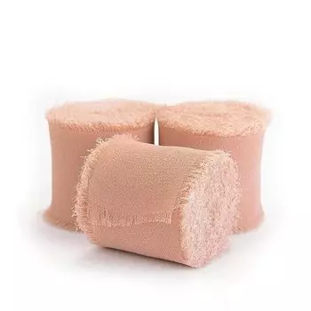 Лента-бахрома COZENTA из органзы, ширина ленты 40 мм, аксессуары для волос, подарочный букет, упаковка, набор из 3 томов (светло-красный)