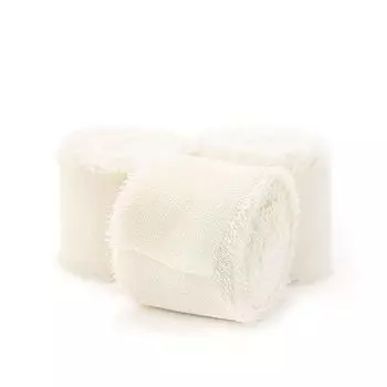 Лента-бахрома COZENTA из органзы, ширина ленты 40 мм, аксессуары для волос, подарочный букет, упаковка, набор из 3 томов (цвета слоновой кости)