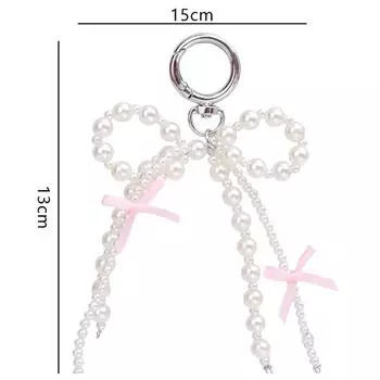 Лента бант жемчуг сумка подвеска шарм сердце брелок элегантный бисерный брелок милый брелок телефон ключ сумка подвески