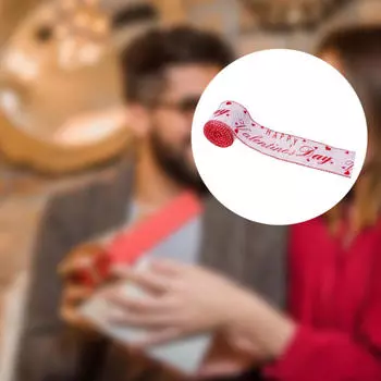 Лента длиной 5 ярдов для поделок и украшений на День святого Валентина белый