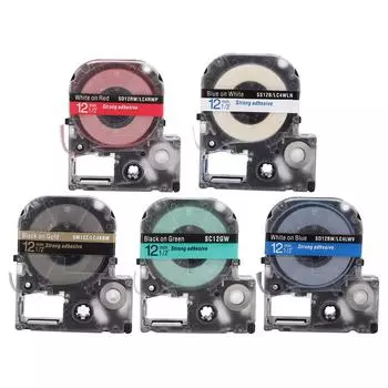 Лента для этикеток 12 мм, маслостойкая, антикоррозионная, износостойкая, прозрачная, для изготовления этикеток White On Red White On Red