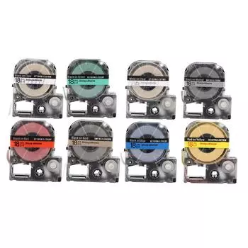 Лента для этикеток PET сменная бумага для этикеток принтера для этикетировочной машины KINGJIM Black On Red