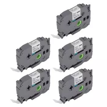 Лента для этикеток шириной 12 мм, длиной 8 м, черная на белом, водонепроницаемая, с сильным клеем, этикеточная лента