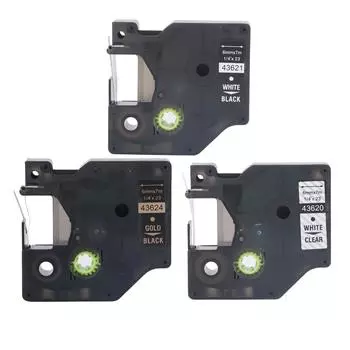 Лента для этикеток шириной 6 мм, длиной 23 фута, водонепроницаемая, маслостойкая, ПЭТ, прозрачная, для этикеток LMPC 16596 L 6mm White On Black