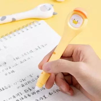 Лента для коррекции формы ручки для студентов, корректор письма, инструмент для коррекции ошибок, клейкая лента с большими глазами розовый