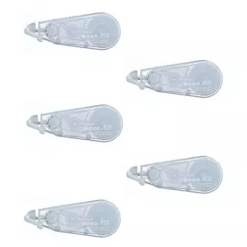 Лента для коррекции карандаша Tombow 5 мм MONO Mono Air Adhesion одноразового использования 10 м прозрачная белая 5 шт. (Легкое прикосновение/Высокая лента) CT-CA5C24-5P