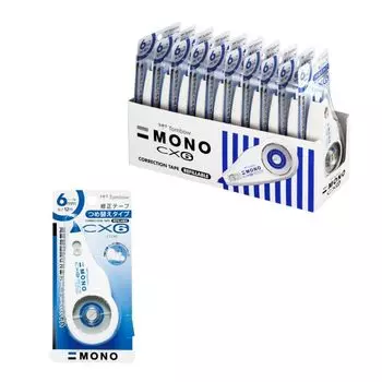 Лента для коррекции карандаша Tombow 6 мм MONO Mono CX сменный стержень 12 м 10 шт. CT-CX6-10P белый