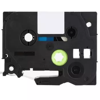 Лента для печати этикеток, совместимая с этикетировщиком TZe, белая на серебряной ленте, 12 мм