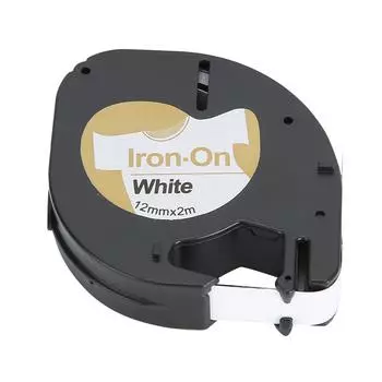 Лента для печати этикеток, тканевая гладильная лента, черная на белом для этикетировочной машины 12 мм x 2 метра