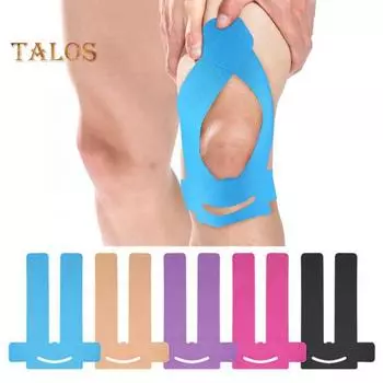 Лента для поддержки колена, предварительно нарезанная водонепроницаемая эластичная спортивная лента для облегчения боли в колене, стабилизирующая дышащая поддержка мышц, наколенник для мужчин и женщин чёрный