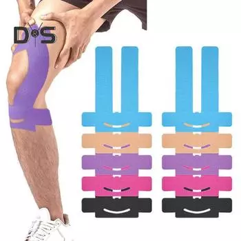 Лента для поддержки колена, предварительно нарезанная водонепроницаемая эластичная спортивная лента для облегчения боли в колене, стабилизирующая дышащая поддержка мышц, наколенник для мужчин и женщин розы красного