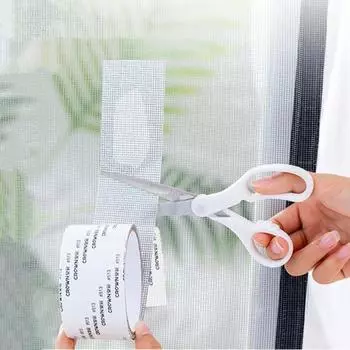 Лента для ремонта экрана из стекловолокна. Легкий ремонт своими руками. Исправление повреждений. Прочная клейкая сетчатая лента, устойчивая к резке и разрыву. серый