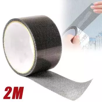 Лента для ремонта оконного экрана, самоклеящаяся сетчатая лента, сетка для фиксации дверей, нашивка против насекомых, москитная сетка, ремонт сломанных отверстий 200mm чёрный