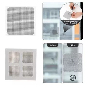 Лента для ремонта оконных экранов 10 см x 10 см, антимоскитная сетка, заплатка для ремонта дверных экранов, сохраняет экраны целыми и невредимыми C1