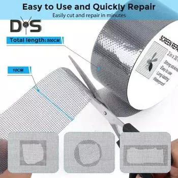 Лента для ремонта оконных стекол, прочная клейкая лента, очень длинная, широкого применения, лента из стекловолокна, набор заплат для ремонта сетки белый
