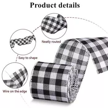 Лента для рукоделия 6 м, имитация пеньковой ленты, проволочная кромка, льняная лента, рождественские украшения, красная и зеленая клетчатая лента со снежинками 6m